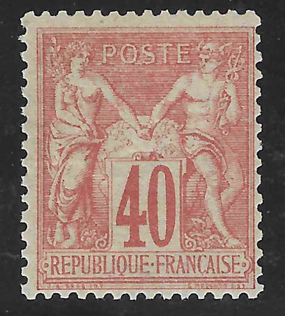 N°70 - Type Sage - 40 c. rouge-orange - neuf* - signé  et avec certificat Calves