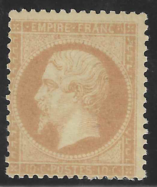 N°21 - Empire - 10 c. bistre - neuf* - TB - signé et avec certificat Calves