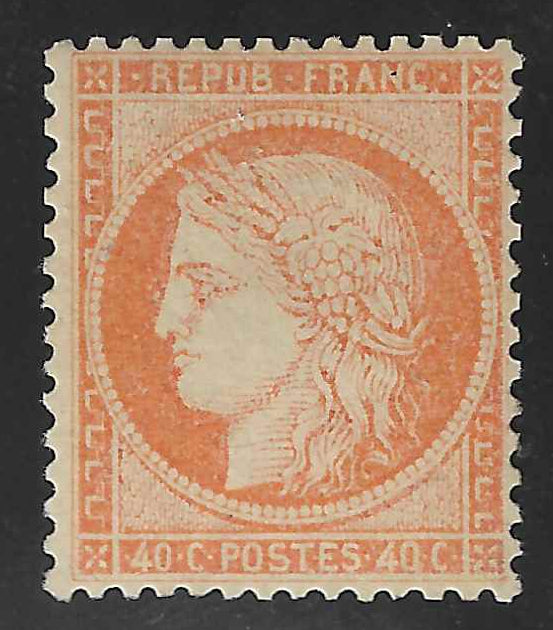 N°38 - Cérès - 40 c. orange - neuf* - TB - signé et avec certificat Calves