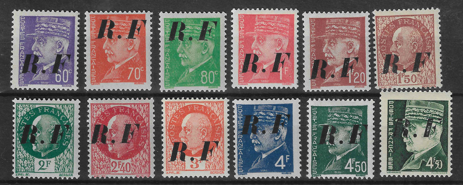 Libération de Pons - n°1 à 12 - type II - série complète - neufs** - SUP - signés et avec certificat Calves