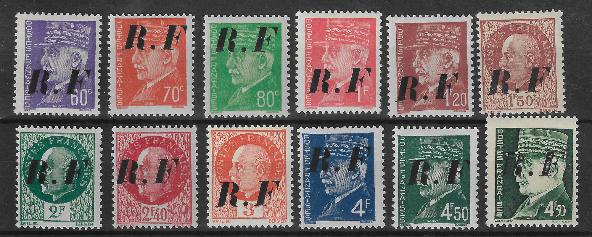 Libération de Pons - n°1 à 12 - type II - série complète - neufs** - SUP - signés et avec certificat Calves