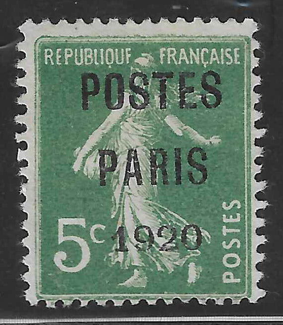 Préoblitéré n°24 - Postes Paris 1920 - sans gomme - TB - signé Calves