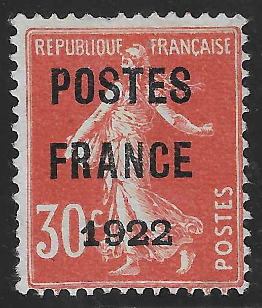 Préoblitéré n°38 - Postes France 1922 - Sans gomme - TB - signé et avec certificat Calves
