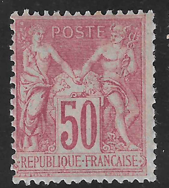 N°YT 104 - Type Sage - 50 c. rose (I) - neuf* - TB - signé Calves