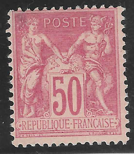N°98 - Type Sage - 50 c. rose (II) - neuf* - TB - signé Calves