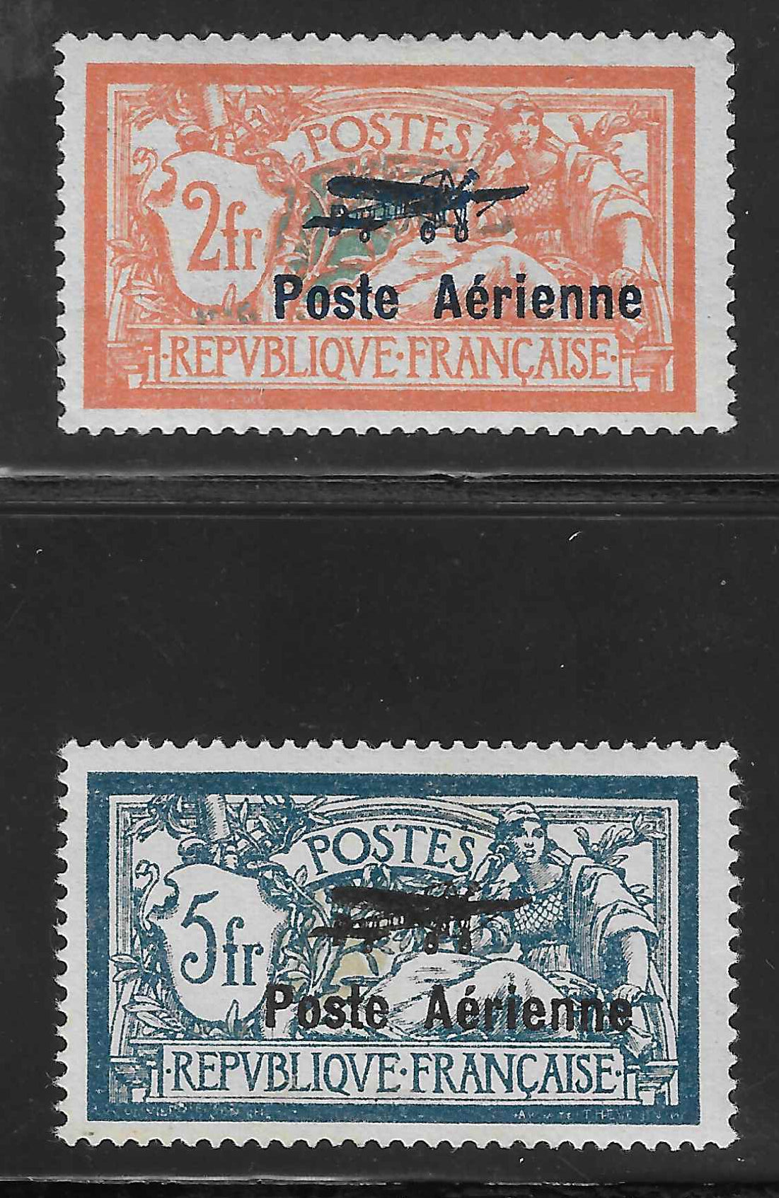 Poste aérienne n° 1b et 2 - neufs* - TB - signés et avec certificat Calves