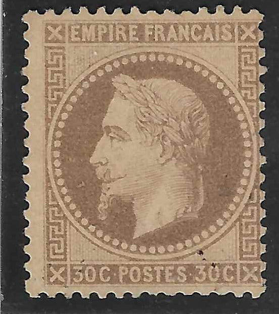 N°30 - Empire lauré - 30 c. brun - neuf* - TB - signé et avec certificat Calves