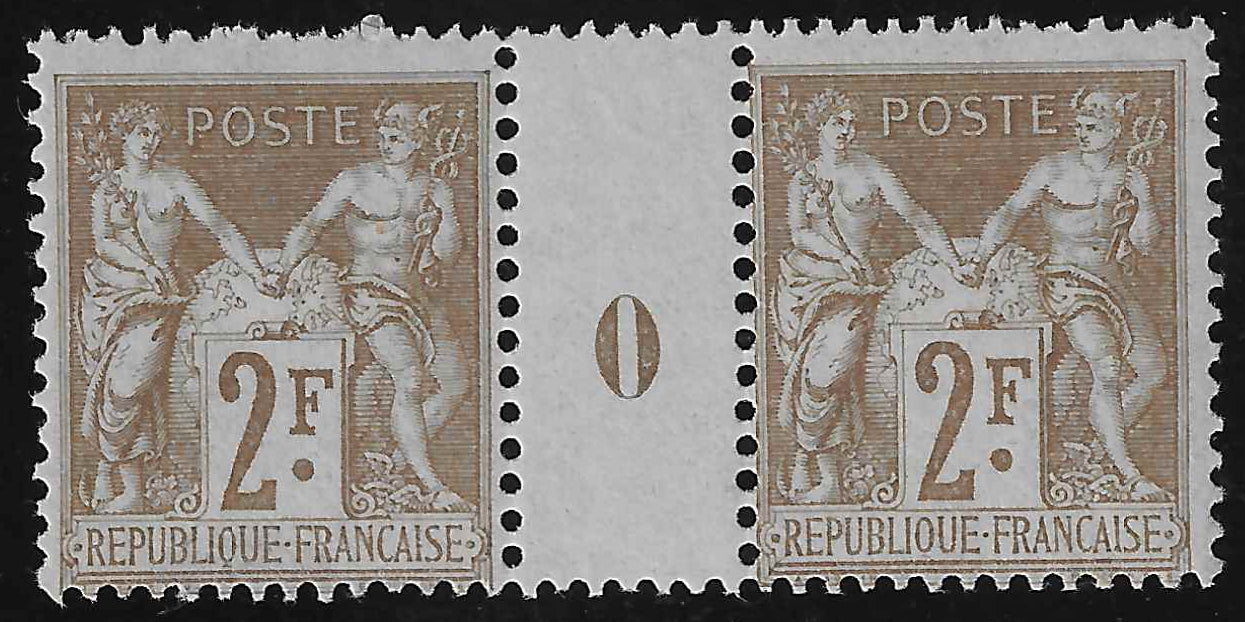 N°YT 105 - Type Sage - paire avec millésime 0 - neufs** - TB - signée Calves