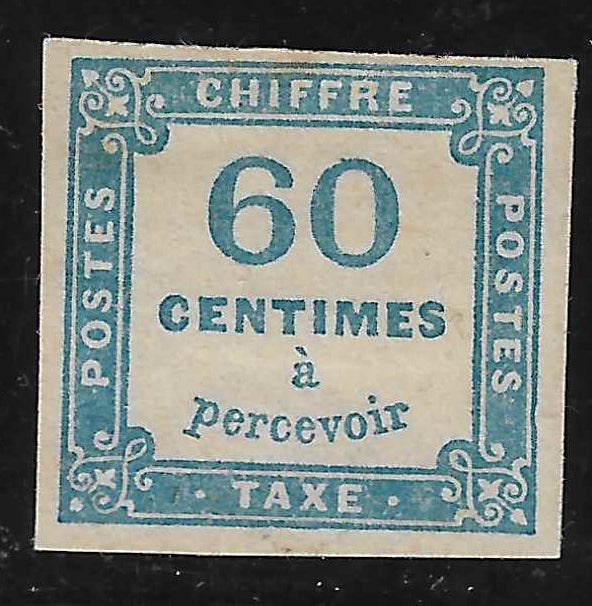 Taxe n° 9 - 60 c. bleu - neuf* - TB - signé Calves