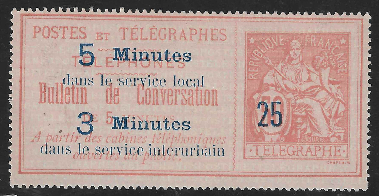 Téléphone n°14 - neuf sans gomme - TB - signé Calves