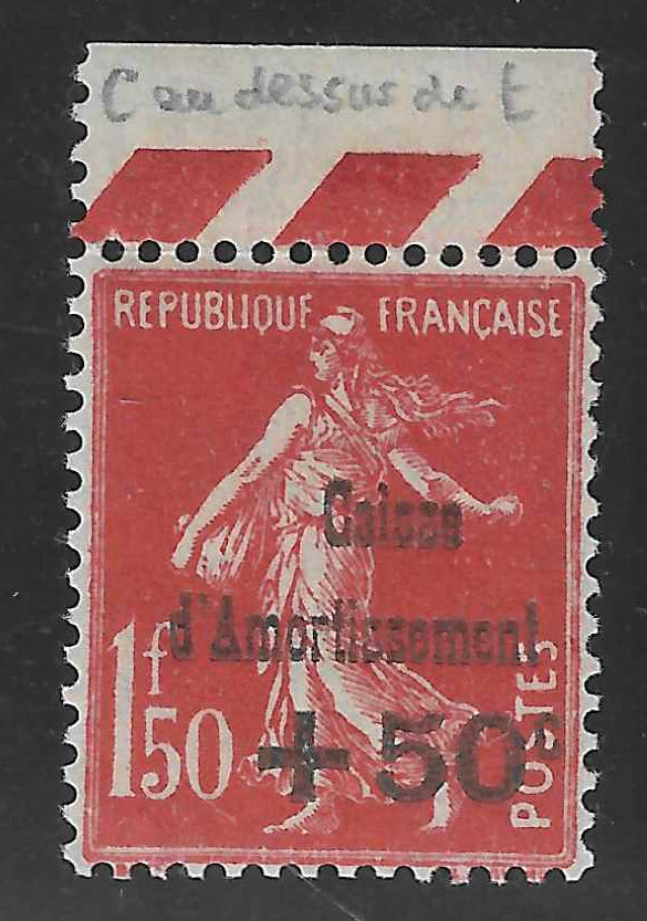 N°YT 277a - C de Caisse au-dessus du premier t d'Amortissement - neuf** - SUP - signé Calves