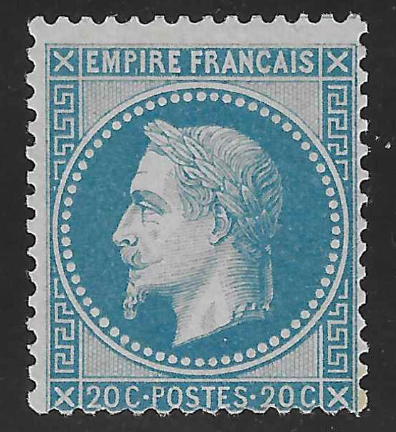 N°29B - Empire lauré - 20 c. bleu type II - neuf* - TB - signé Calves