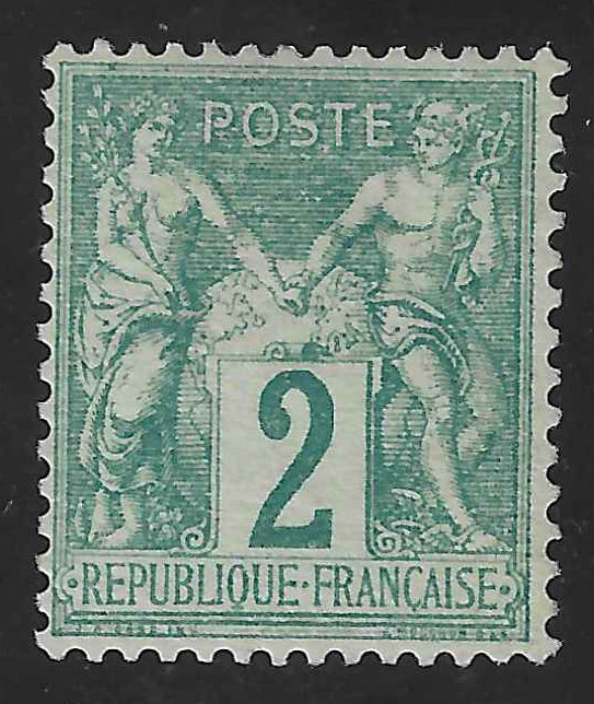 N°62 - Type Sage - 2 c. vert (I) - neuf* - signé Calves et Brun et avec certificat Calves