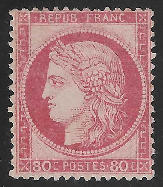 N°57 - Cérès - 80 c. rose - neuf* - TB - signé Brun et avec certificat Calves