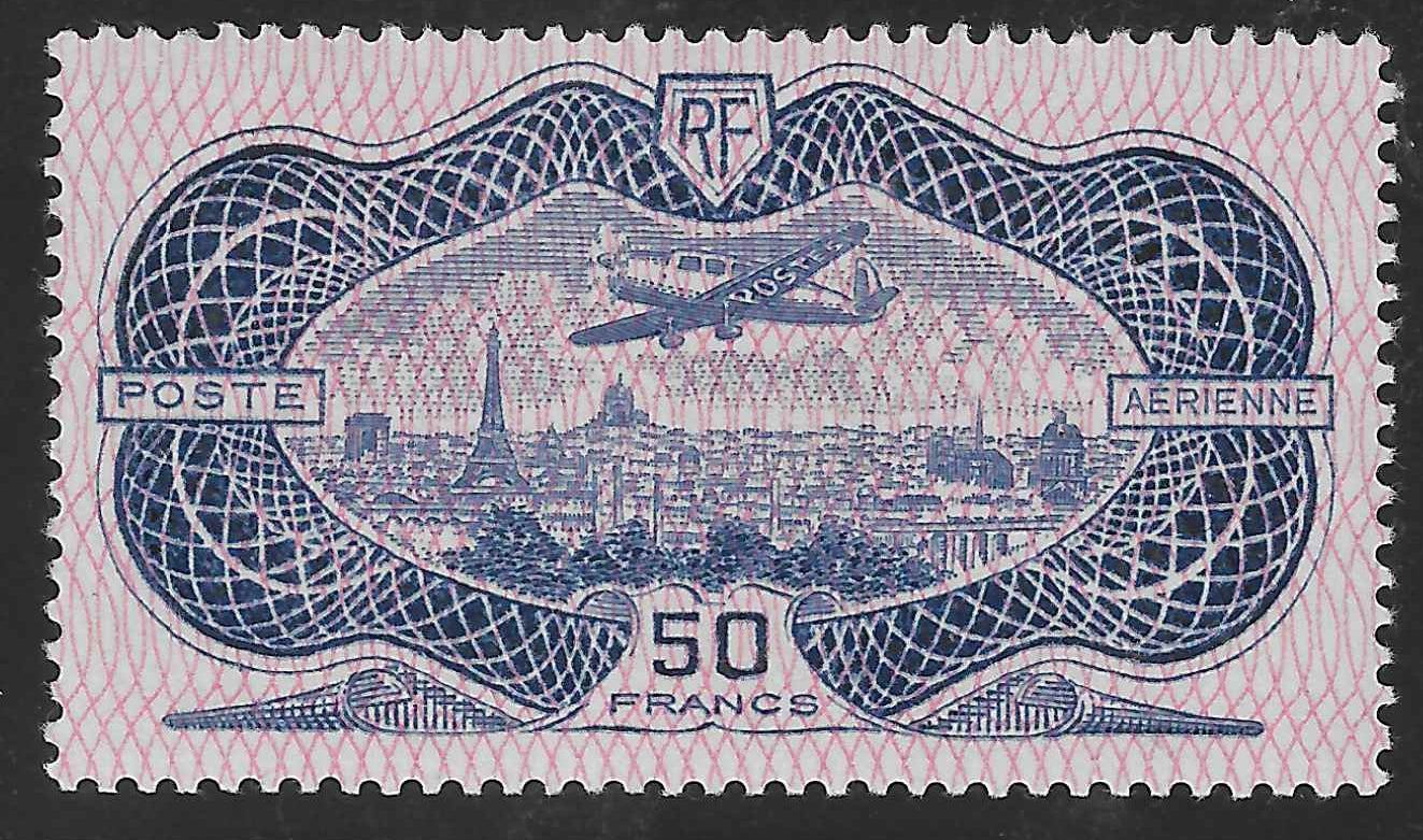 Poste aérienne n°15b - burelage renversé - neuf* - TB - signé et avec certificat Calves