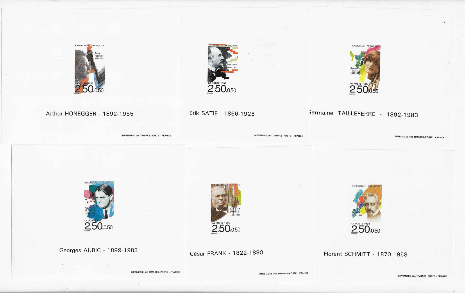 N°Yvert 2747 à 2752 - les 6 feuillets gommés non dentelés - neufs** - SUP