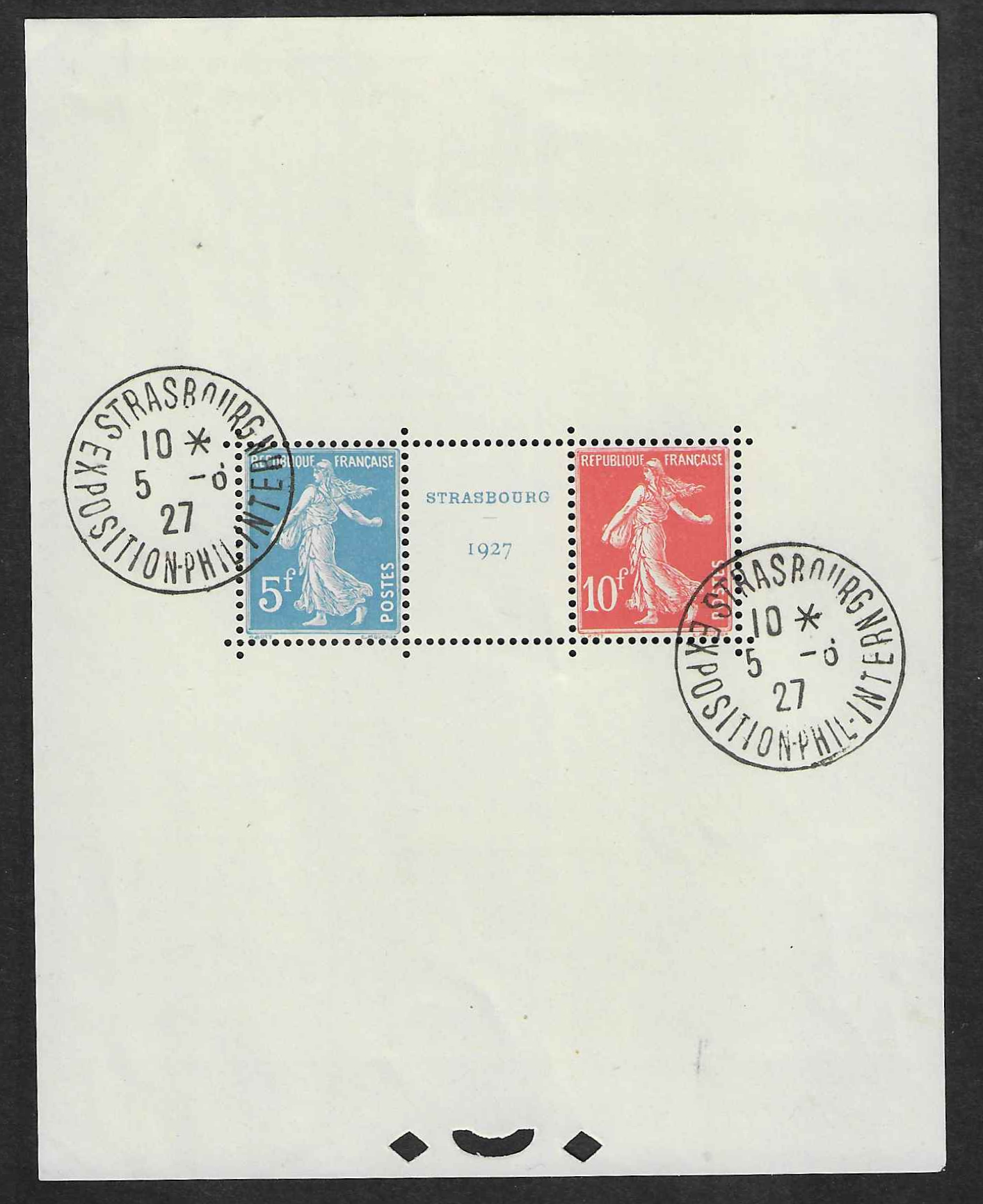 Bloc n° 2 - Exposition philatélique de Strasbourg - oblitéré - B/TB - signé et avec certificat Calves