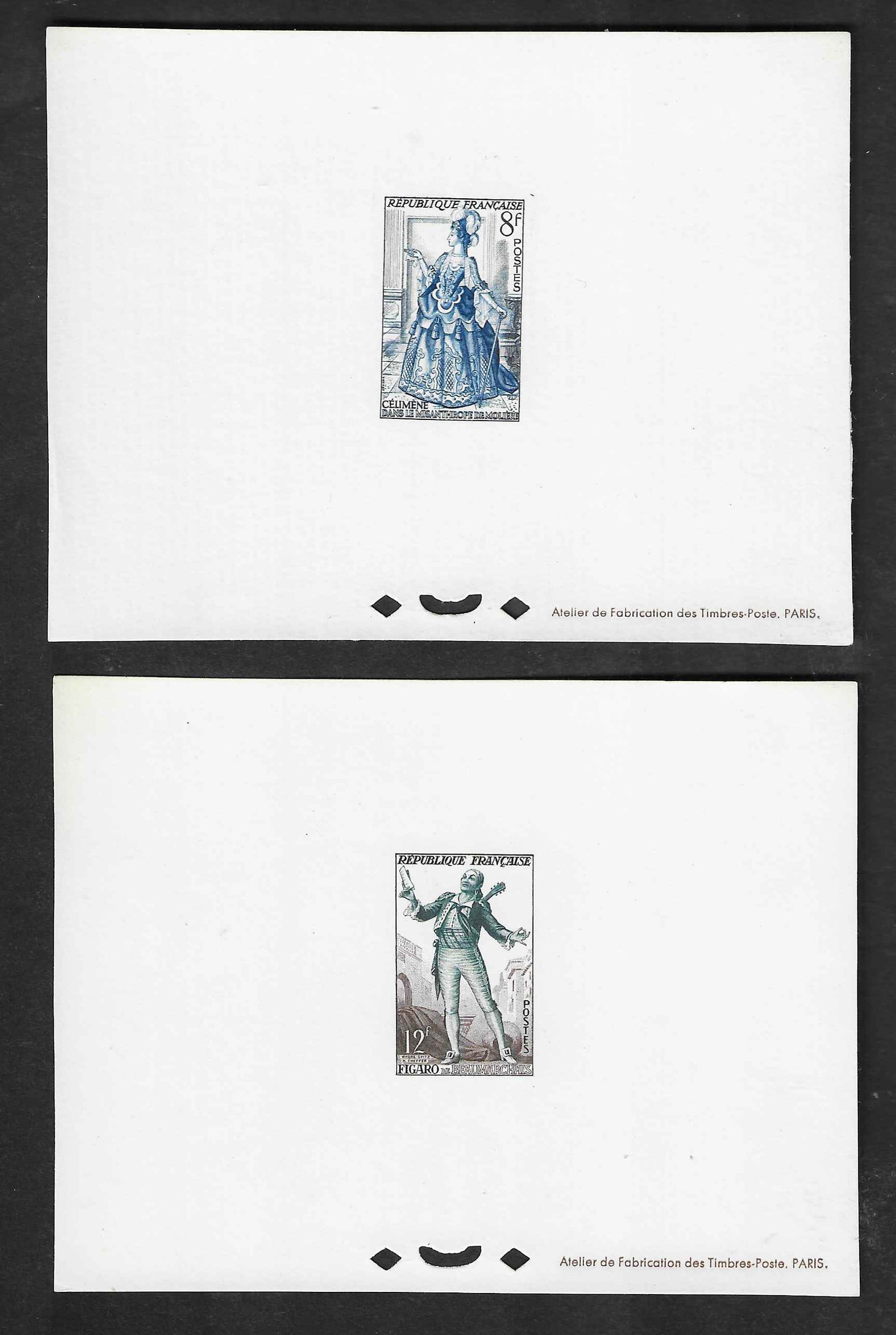 N°YT 956-957 - théâtre français - épreuves de luxe - SUP