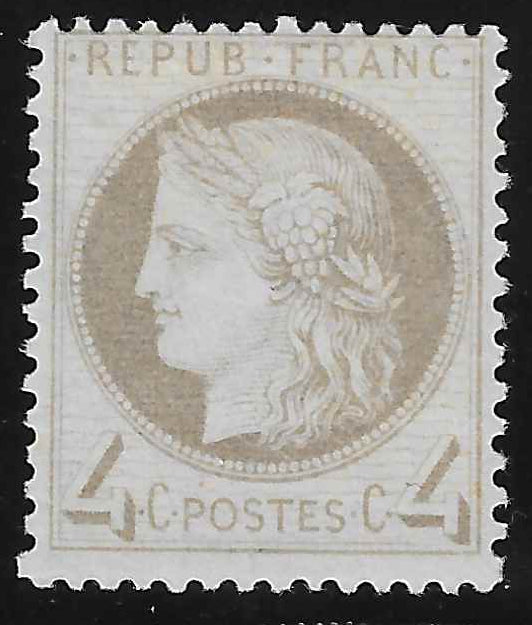 N°52 - Cérès - 5 c. gris - neuf* - TB - signé Calves