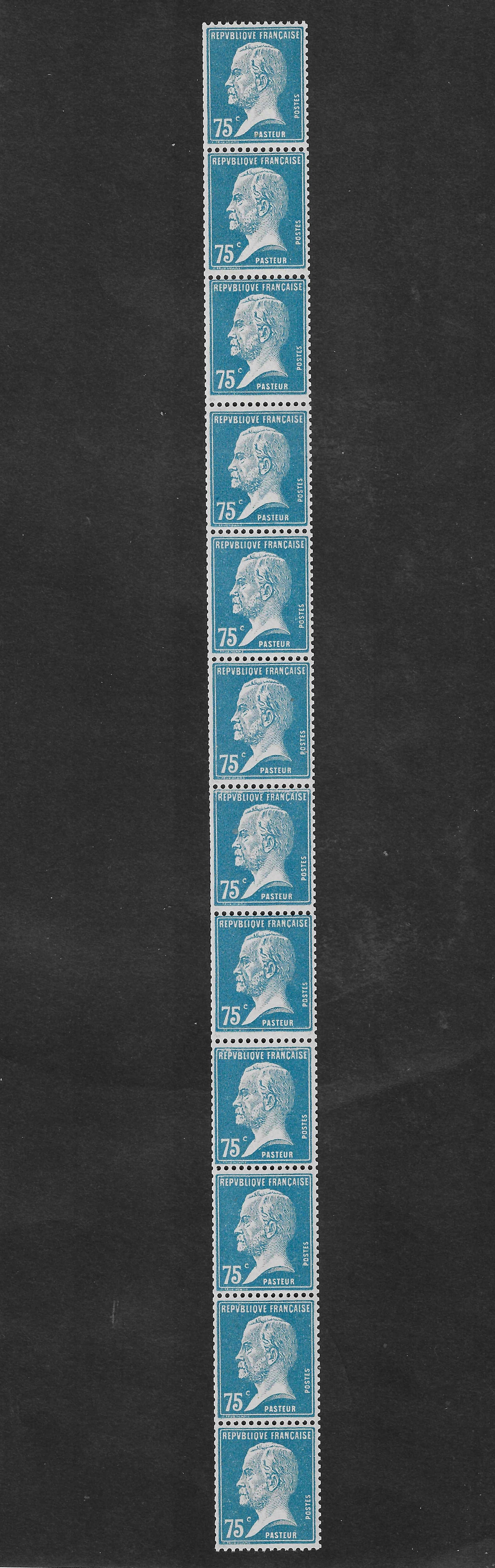 N°YT 177 - issu de roulette - bande verticale de 12 exemplaires - neuve** - SUP - signée et avec certificat papier Calves