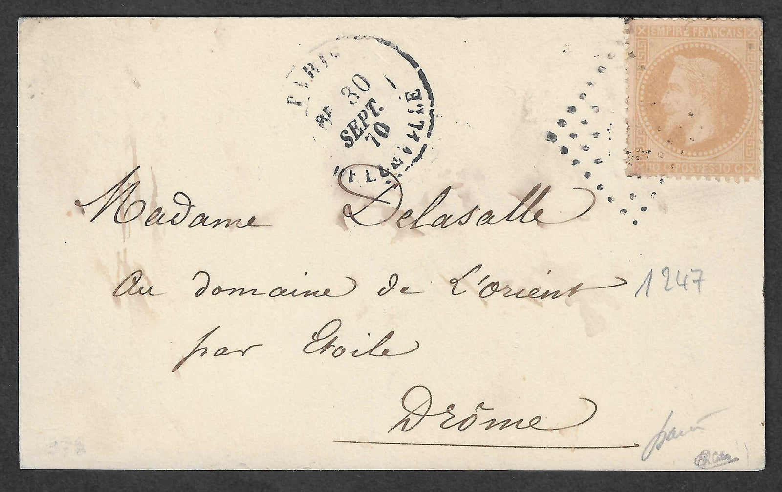 Ballon-monté - carte avec cachet GC 432 de Belleville - TB - signée Calves