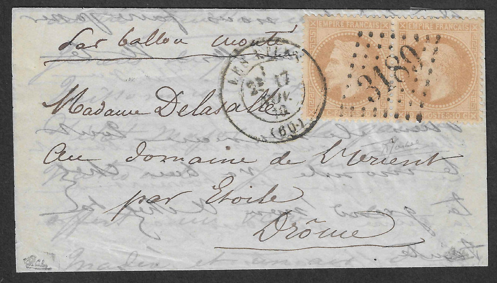 Ballon-monté - Le Général Uhrich - avec cachet GC 3189 Les Lilas - TB - signé Calves