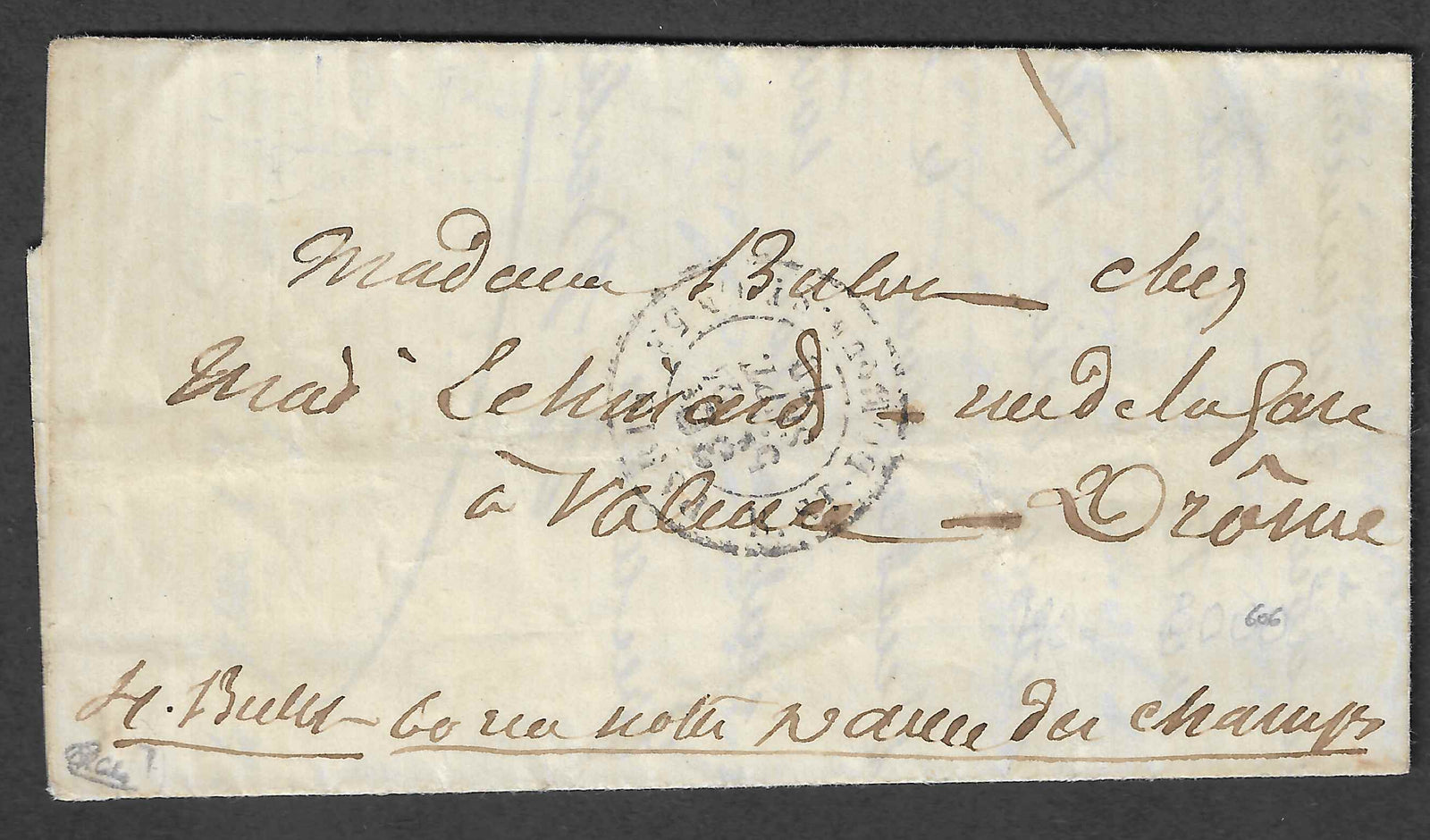 Ballon-monté - Le Ville de Florence probable - avec cachet 30 c. à payer par le destinataire - TB - signé et avec certificat Calves