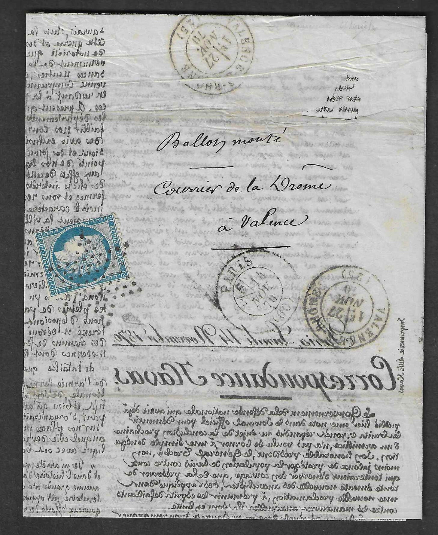 Ballon-monté - correspondance Havas - Le Général Uhrich - TB - signée Calves et avec certificat Robineau