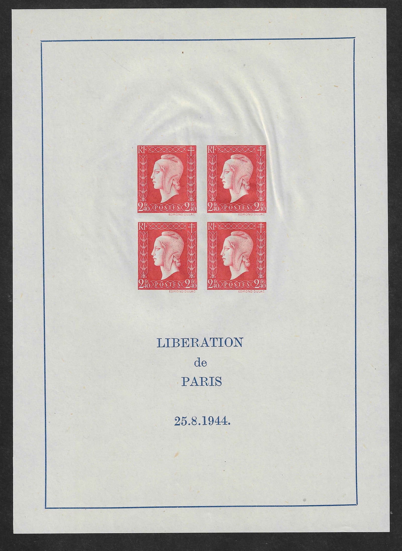 Bloc n° 4 - Marianne de Dulac - neuf** - SUP - avec certificat papier Calves