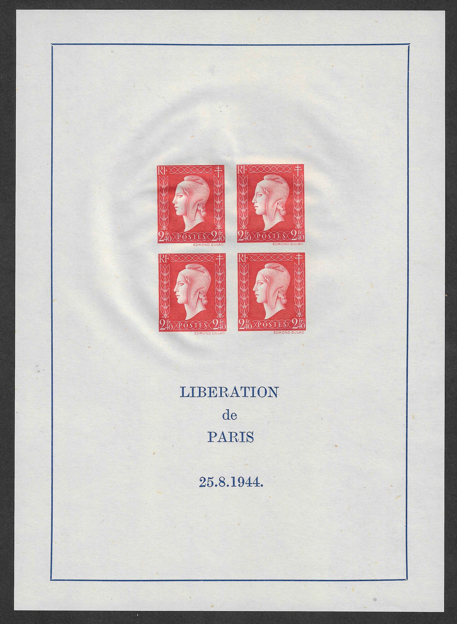 Bloc n° 4 - Marianne de Dulac - neuf** - SUP - avec certificats papier Calves et Roumet