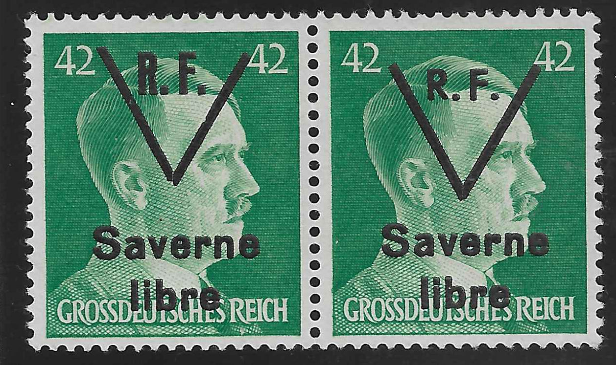 Libération de Saverne - n°16 - les 2 types se tenant - neufs** - SUP - signés et avec certificat Calves