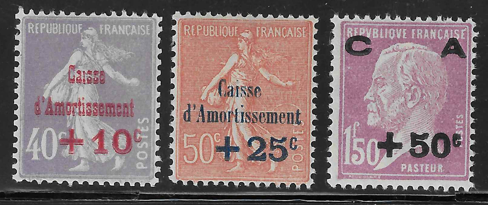 N°YT 249 à 251 - Caisse d'Amortissement - neufs** - SUP - signés Calves