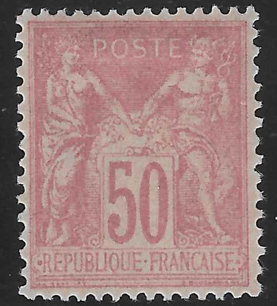 N°98 - Type Sage - 50 c. rose (II) - neuf* - TB - signé Calves