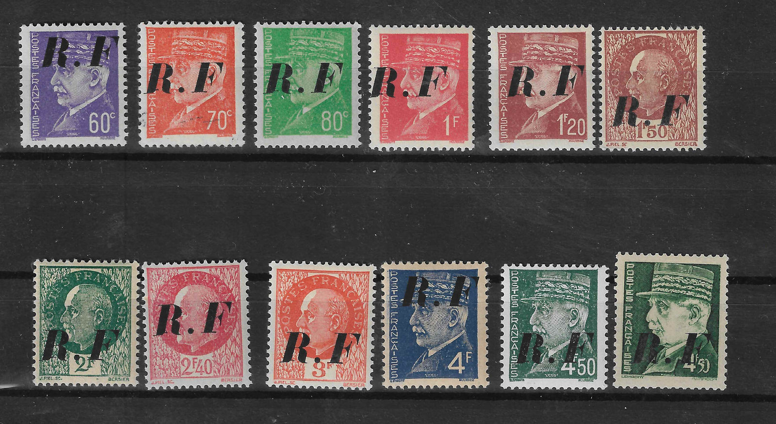 Libération de Pons - n°1 à 12 - type II - série complète - neufs** - SUP - signés et avec certificat Calves