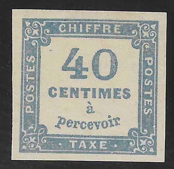 Taxe n° 7a - 40 c. outremer - neuf* - SUP - signé Dillemann et avec certificat papier Calves