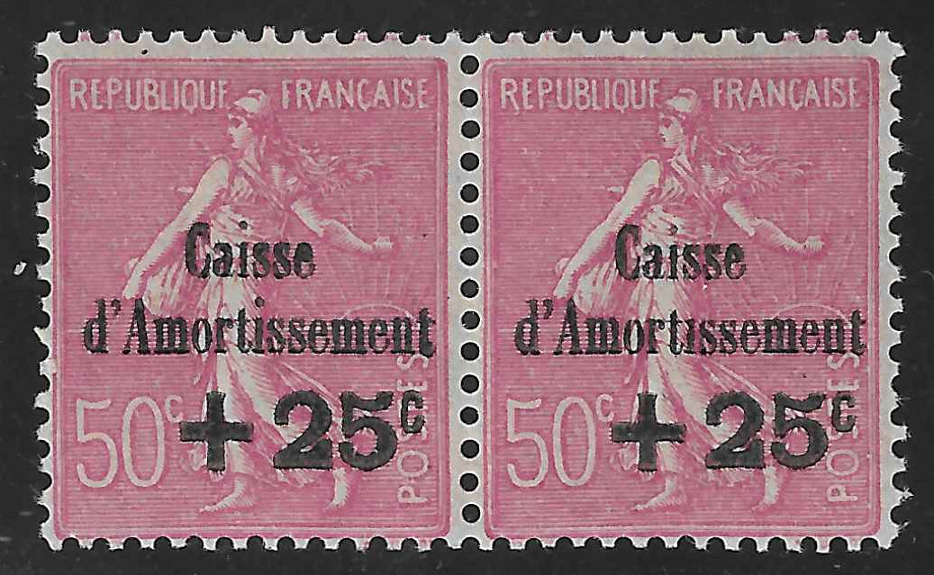 N°YT 254a - sans point sur le i d'Amortissement - tenant à normal - neuf** - SUP - signé Calves