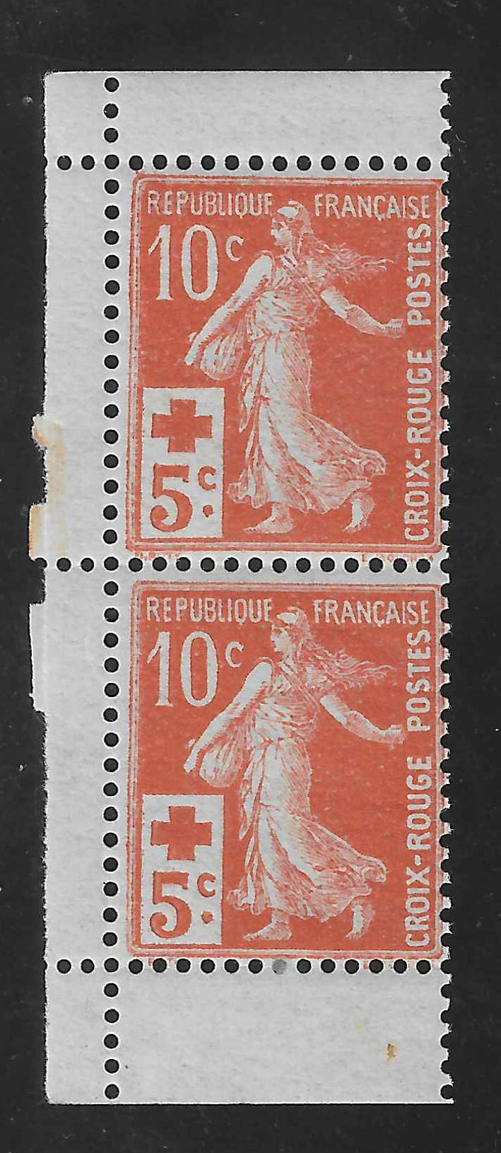 N°YT 147b - Croix-Rouge - paire verticale de carnet - neuve** - signée Calves