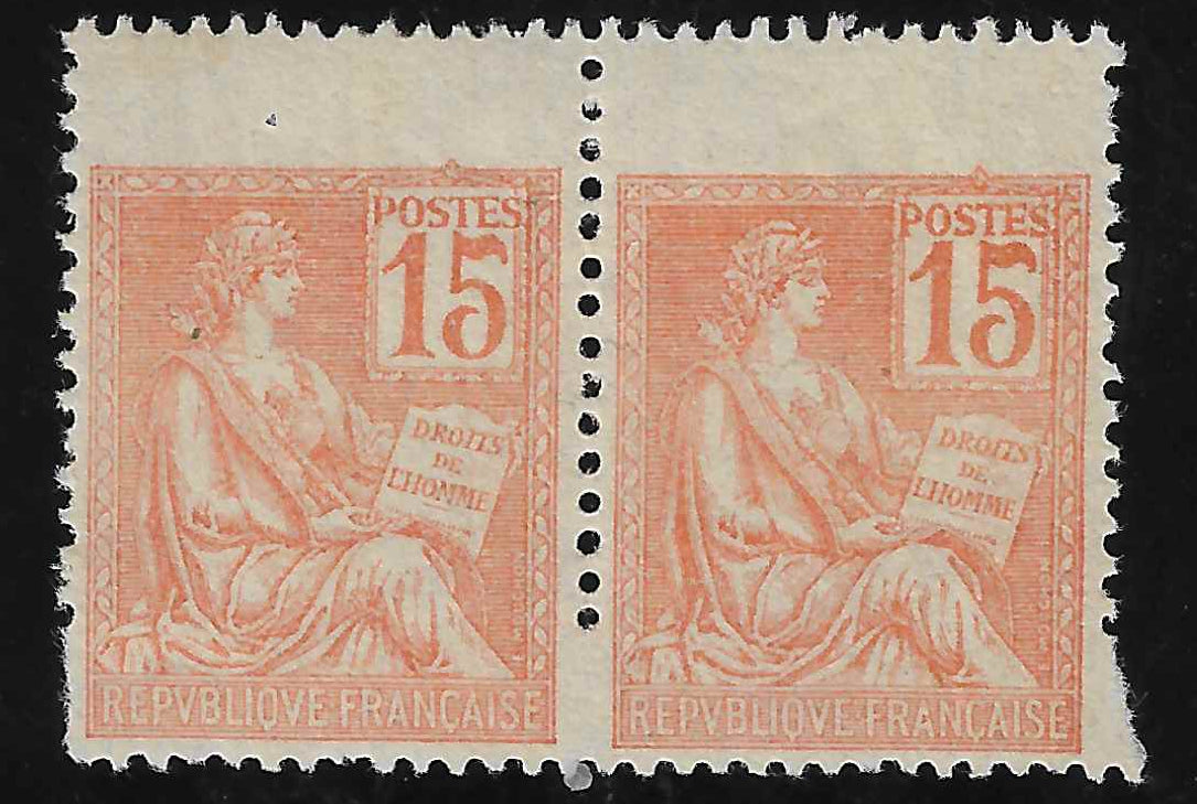 N°YT 117 - Mouchon - paire avec timbres plus grands - neufs* - TB