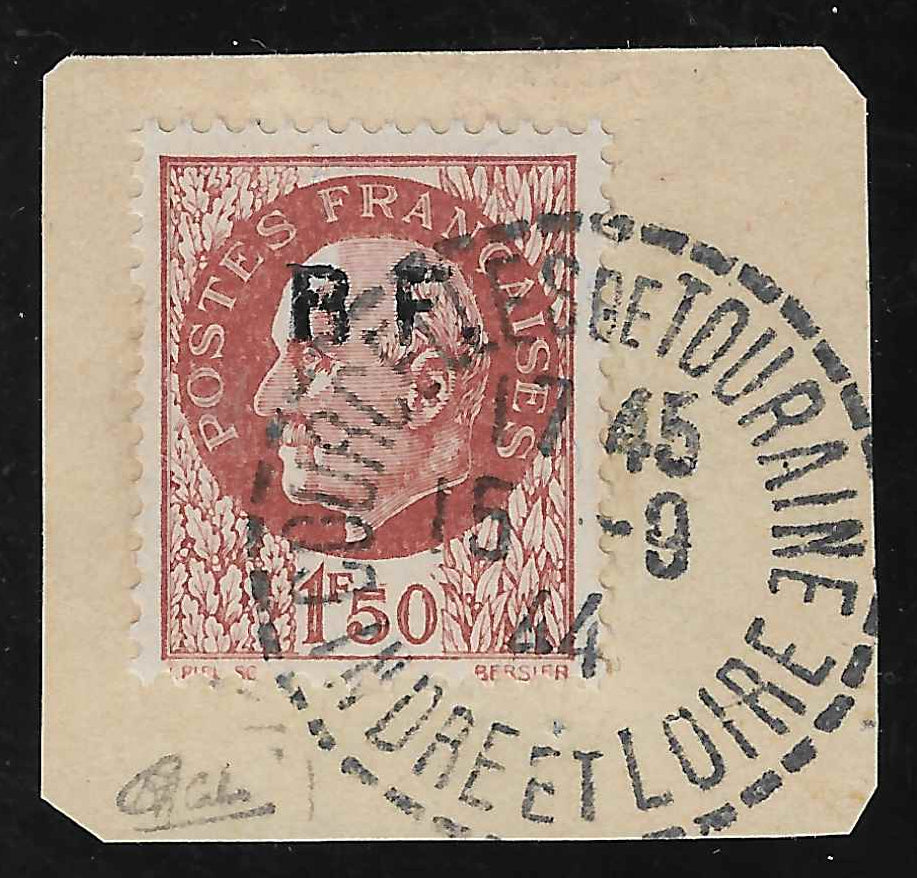 Libération de Courcelles de Touraine - n°12 - oblitéré - TB - signé Calves