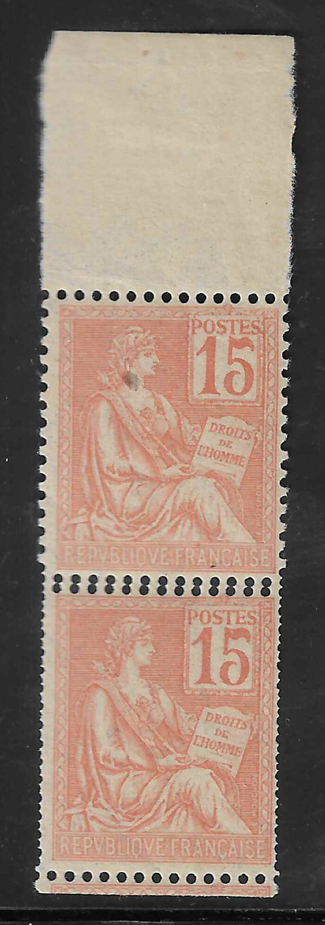 N°YT 117i - Mouchon - paire avec piquage double - neuve** - TB - signée Calves