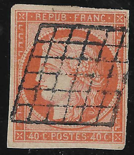 N° 5 - Cérès - 40 c. orange - oblitéré - TB - signé et avec certificat Calves