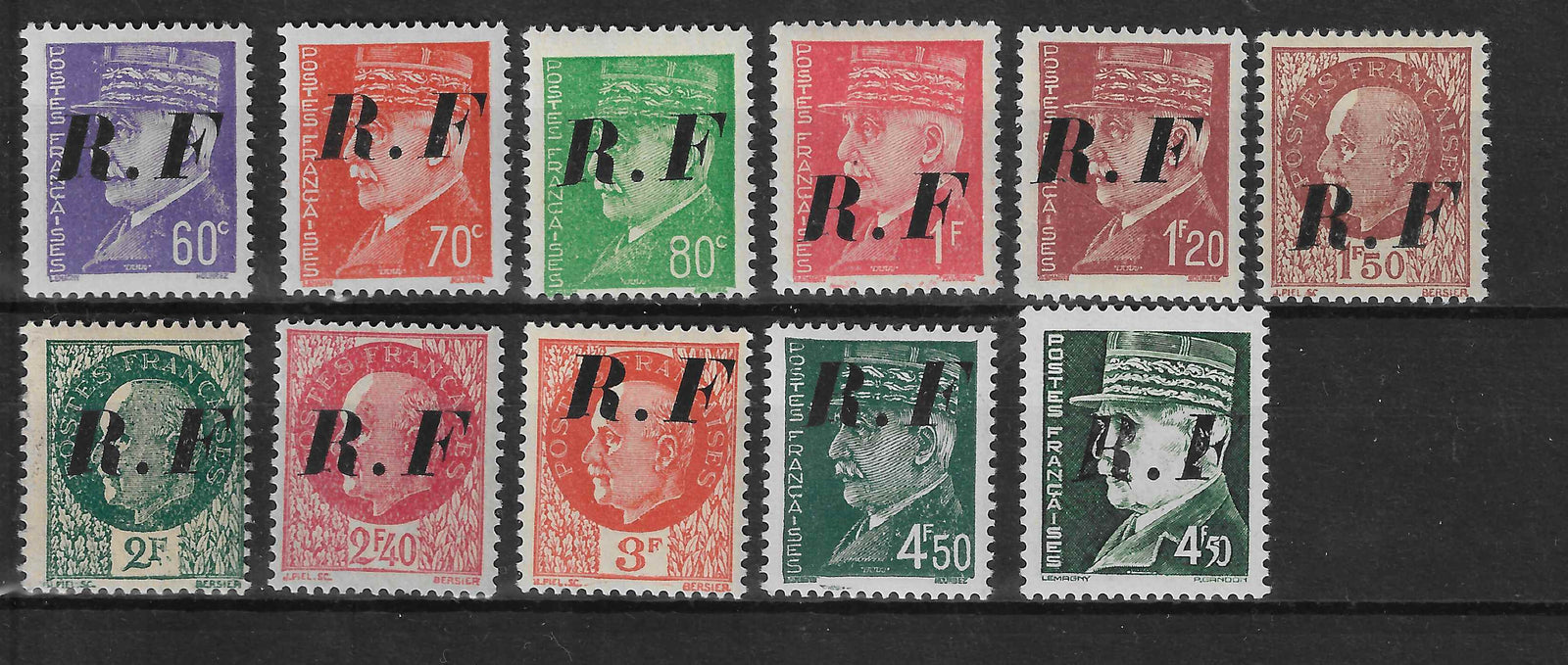 Libération de Pons - n°1 à 12 - type II - série complète - neufs** - SUP - signés et avec certificat Calves