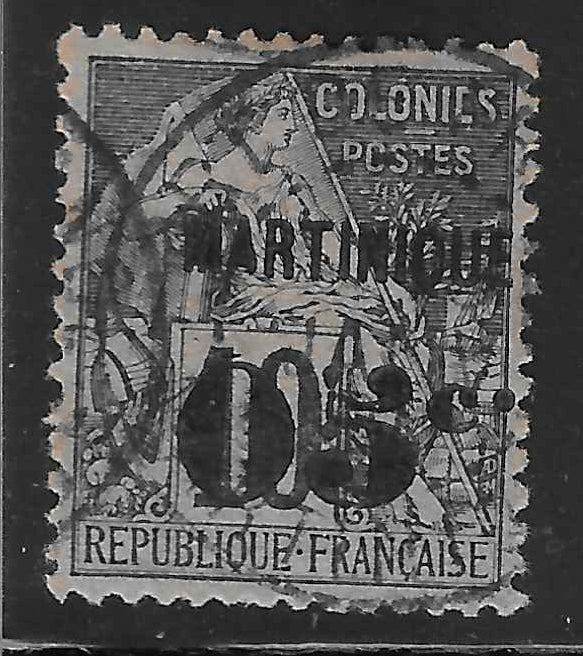 Martinique - n°10c - point après c plus haut - oblitéré - TB - signé Calves