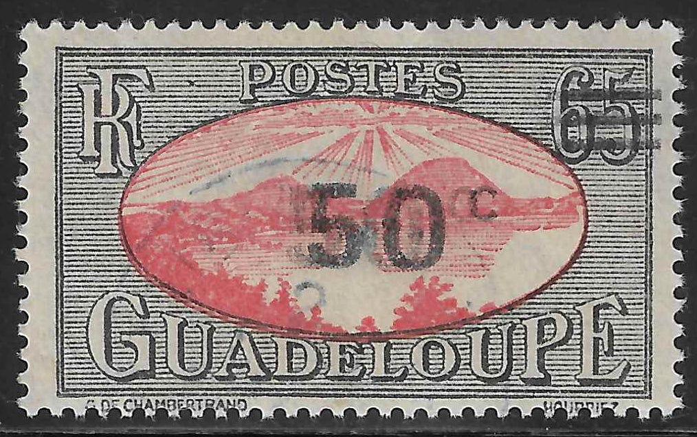 Guadeloupe - n°YT 167a - double surcharge - neuf* - TB - signé Calves et Brun