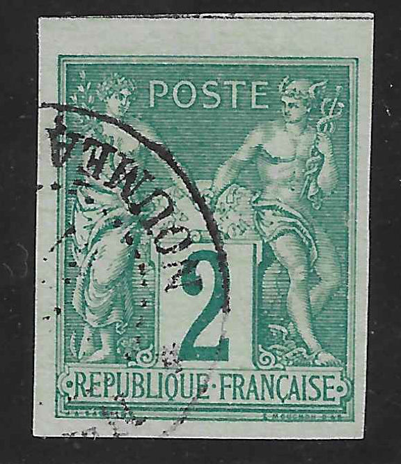 Nouvelle-Calédonie - colonies générales n°30 - oblitéré cachet à date Nouméa - TB - signé Calves