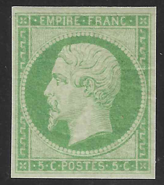 N°12a - Empire - 5 c. vert-jaune - neuf* - TB - signé et avec certificat Calves