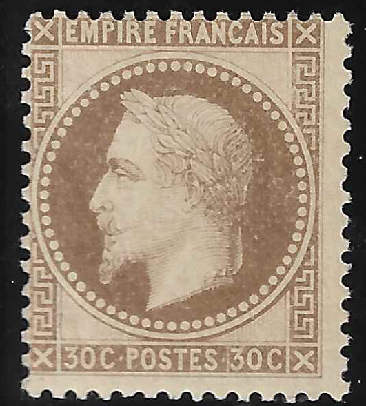 N°30 - Empire lauré - 30 c. brun - neuf* - TB - signé et avec certificat Calves