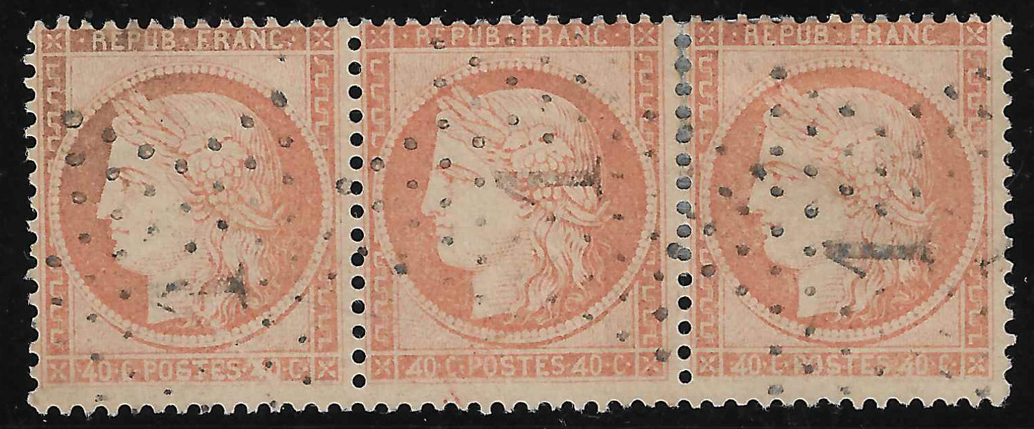 N°38f - Cérès - paire de 4 retouchés - oblitérée - TB - signée et avec certificat papier Calves