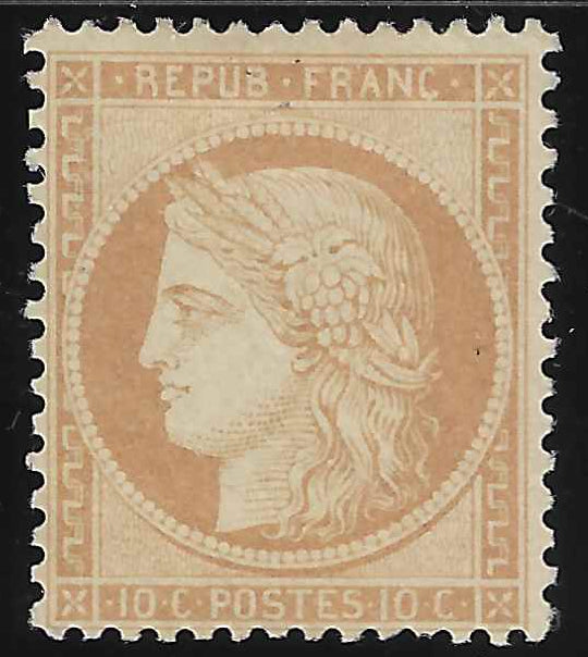 N°36 - Cérès - 10 c. bistre-jaune - neuf* - signé Roumet et avec certificat Calves