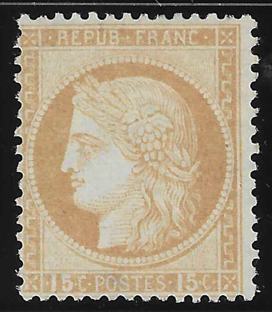 N°55 - Cérès - 15 c. bistre - neuf* - TB - signé et avec certificat Calves